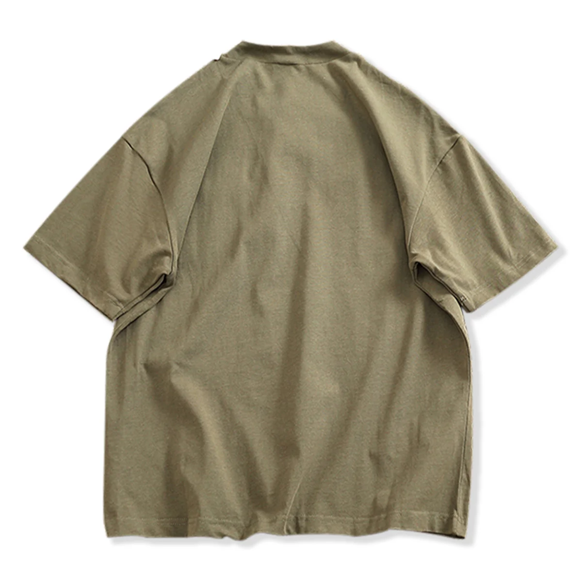 襟・ポケット異素材コンビ ヘンリーネックTシャツ - Image 2