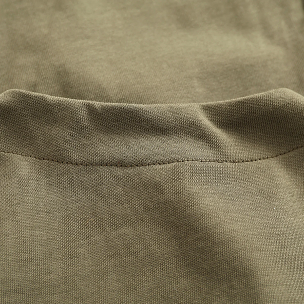襟・ポケット異素材コンビ ヘンリーネックTシャツ - Image 8