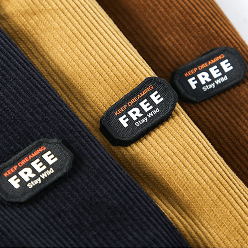 ベルクロ式パッチ付き レター刺繍入りコーデュロイジャケット - Image 6