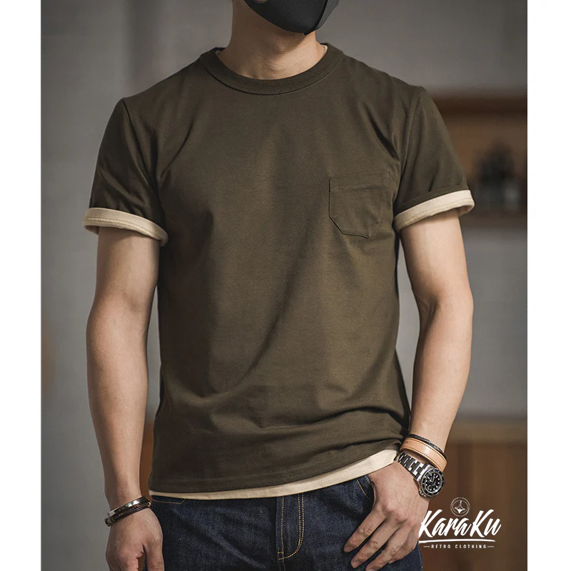 無地 トリプルステッチTシャツ - Image 4