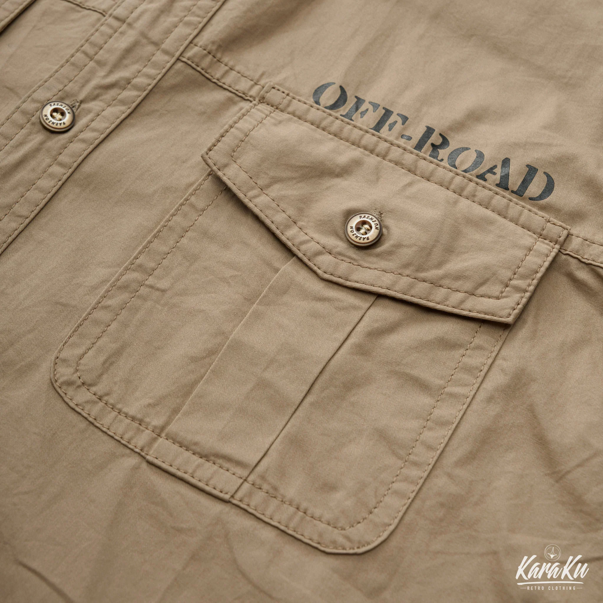 OFF-ROAD ミリタリー風コットン半袖シャツ - Image 10