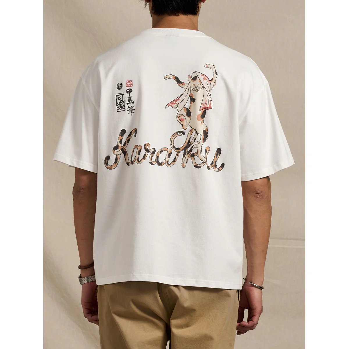 KARAKU×Koma　「異形百物語」踊る化け猫プリント&刺繡入りコットンTee - Image 8