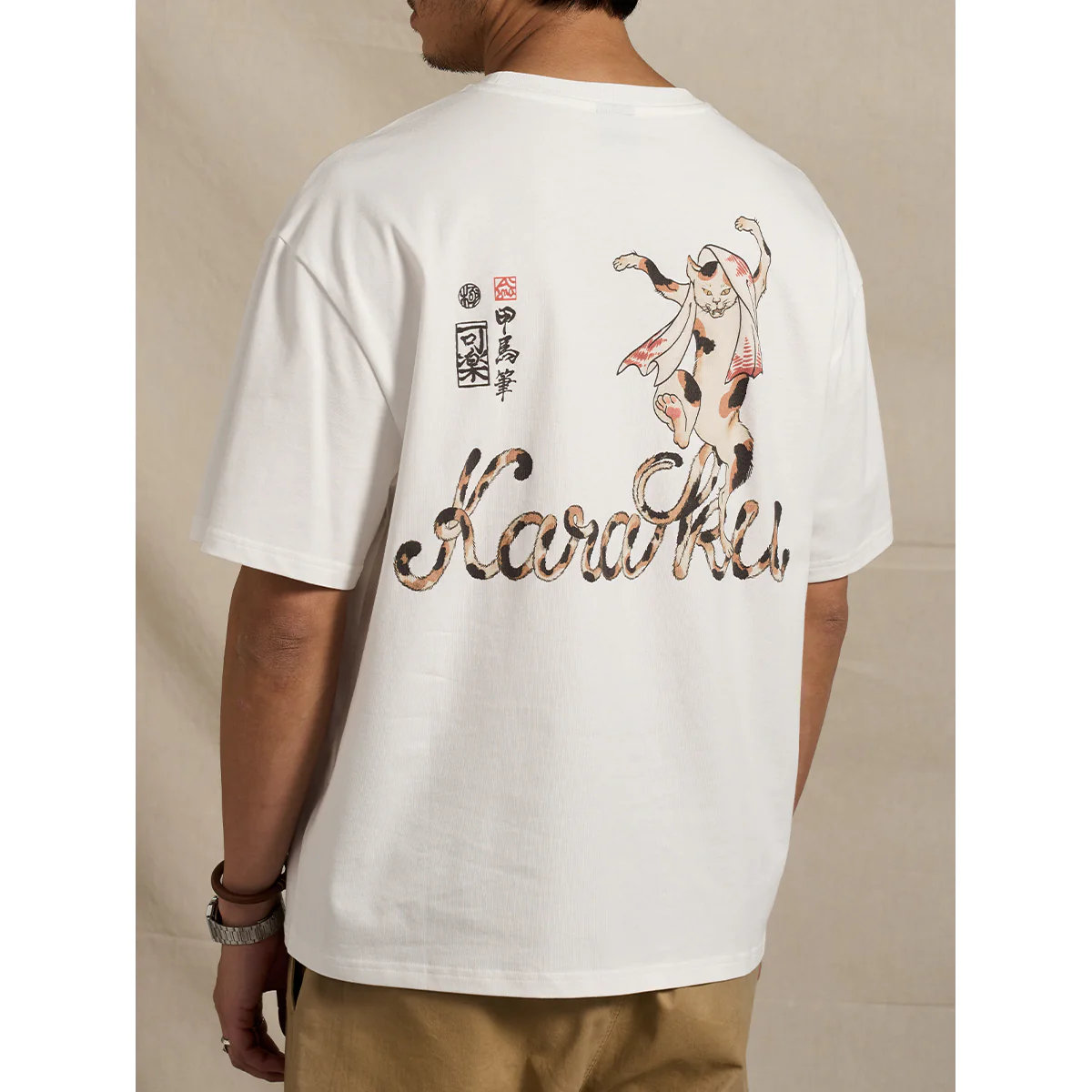 KARAKU×Koma　「異形百物語」踊る化け猫プリント&刺繡入りコットンTee - Image 9
