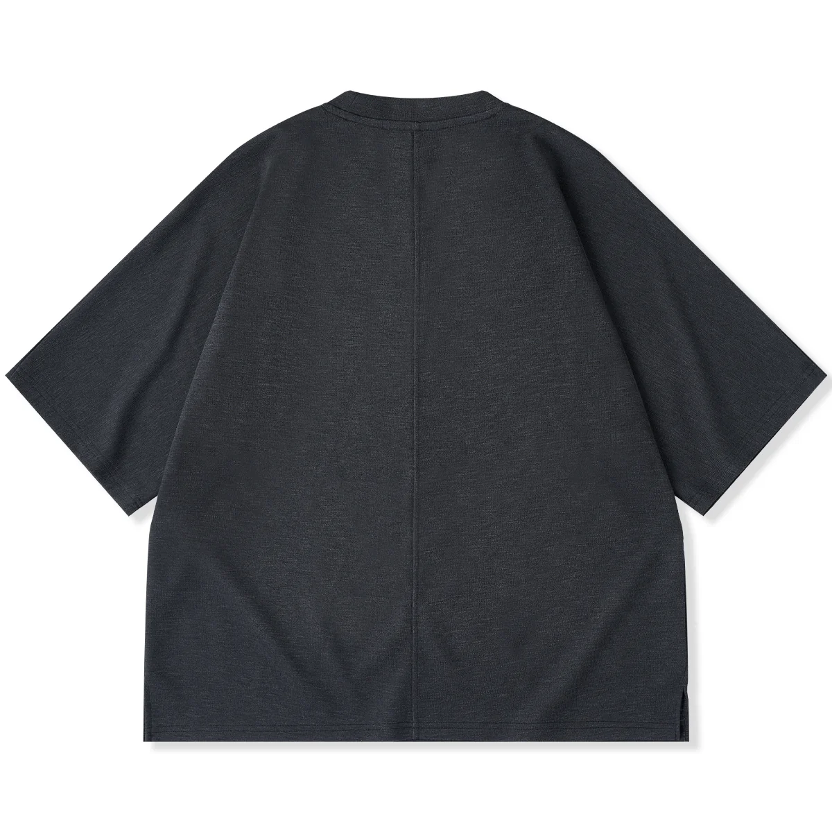 Karaku刺繍入り　スラブ×コットンチェックボンディング生地ラグランスリーブTシャツ - Image 2