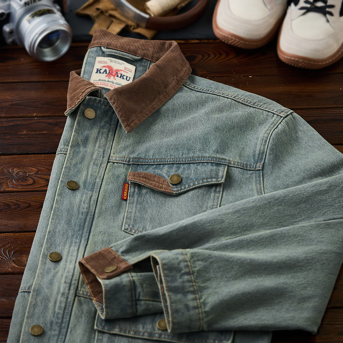 4-Pockets　コーデュロイ切り替えデニムワークジャケット - Image 5