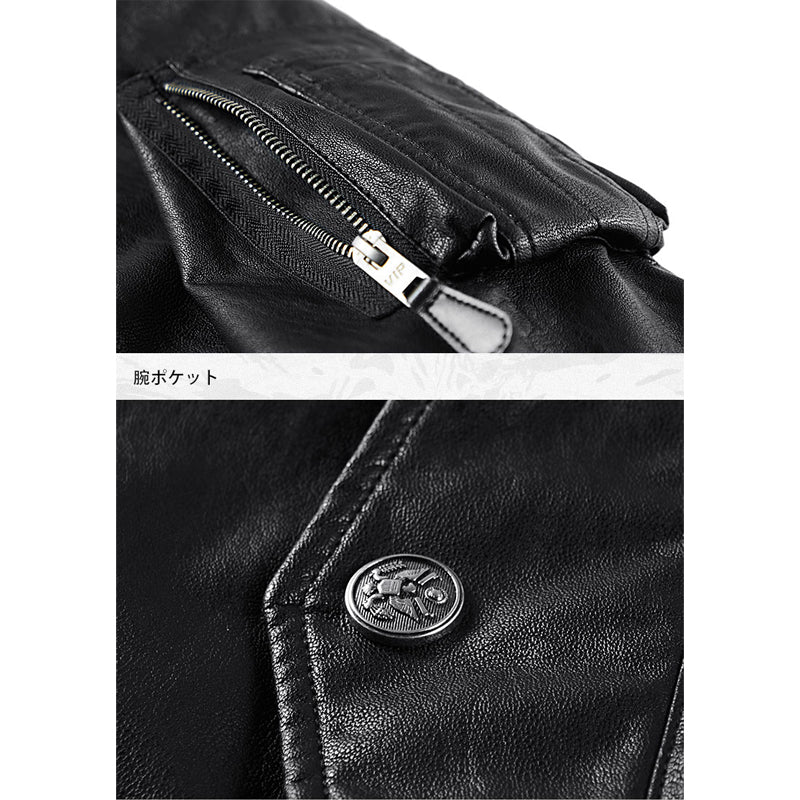 （Biker）レザーMA-1フライトジャケット - Image 8