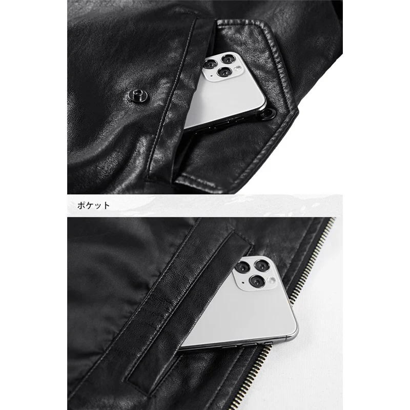 （Biker）レザーMA-1フライトジャケット - Image 9